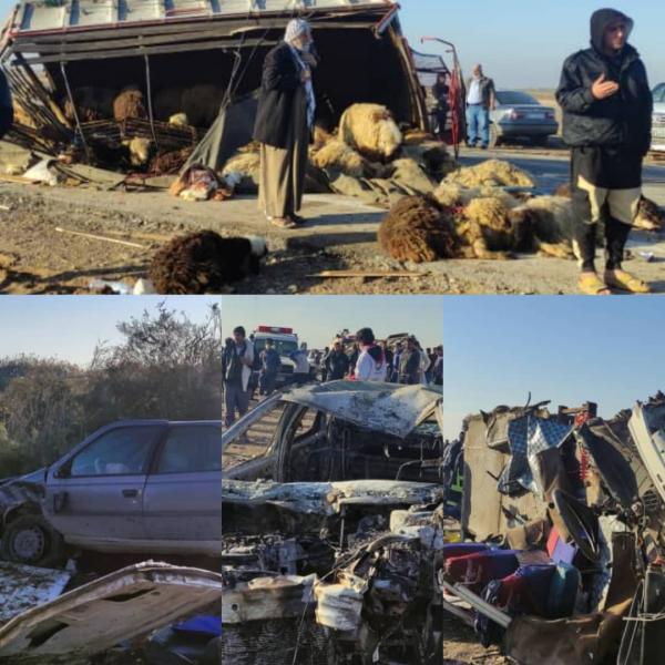 8 کشته و 16 مصدوم در یک تصادف مرگبار در محور خرمشهر به اهواز