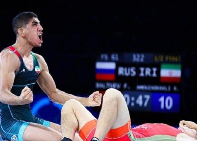 بی رحمی رحمان در فینال قهرمانی دنیا ، دومین طلای کشتی ایران بر گردن عموزاد